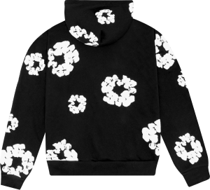 CottonWreathHoodieBlackBack