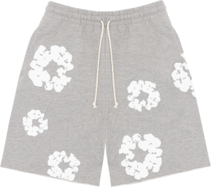 CottonWreathSweatShortsGREYfront