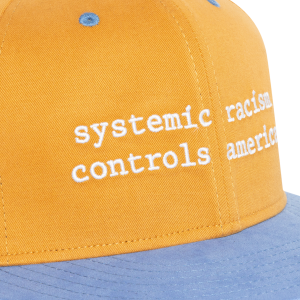 SystemicRacismTruckerHat_OrangeDetail